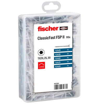 Holzbauschrauben-Sortiment Profi-Box-ClassicFast SK TG TX 44,556 mm x 4050607080 mm