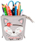 Stiftehalter Kitty grau Kunststoff 14,0 x 7,5 x 18,5 cm