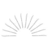 12 Amefa Messer Scandinave silber poliert