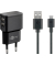 Ladekabel mit Adapter schwarz, Kabellänge: 1,0 m, 12 Watt