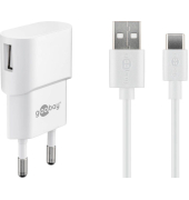 Ladekabel mit Adapter weiß, Kabellänge: 1,0 m, 5 Watt