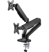 Monitor-Halterung 58531 schwarz für 2 Monitore, Tischbohrung, Tischklemme