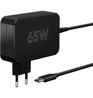 Ladekabel mit Adapter schwarz, Kabellänge: 1,8 m, 65 Watt