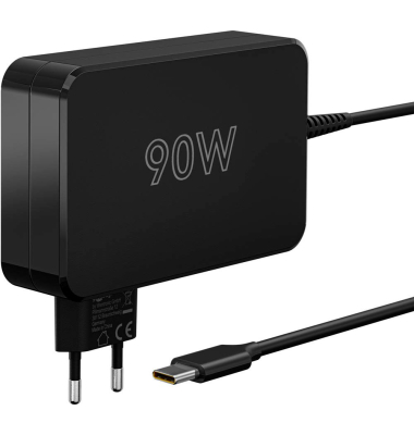 Ladekabel mit Adapter schwarz, Kabellänge: 1,8 m, 90 Watt