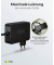 Ladekabel mit Adapter schwarz, Kabellänge: 1,8 m, 90 Watt