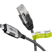 USB-C 3.1RJ45 Kabel 3,0 m silber, schwarz