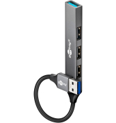 USB-Hub Slim 4-fach grau