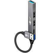 USB-Hub Slim 4-fach grau