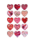 57521 Foliensticker Schmucketikett Herzen rot/pink