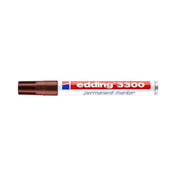 10 Stück Edding Permanentmarker Permanentmarker, 4-3300007, Stück, braun, 1-5mm Keilspitze 4004764010257 Edding