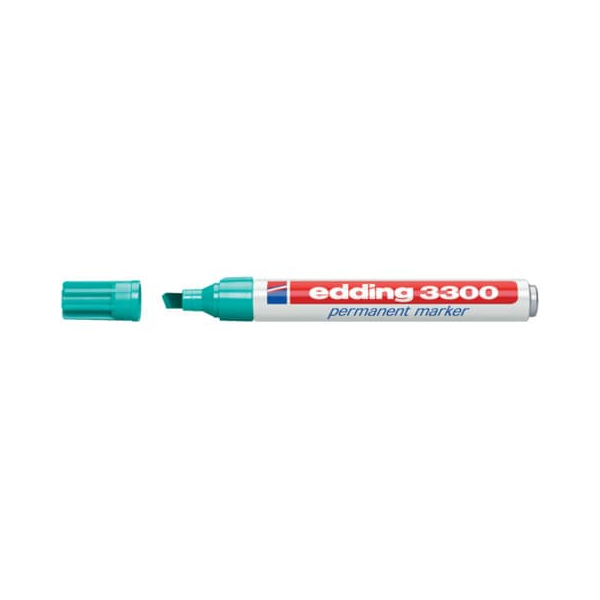 10 Stück Edding Permanentmarker Permanentmarker, 4-3300014, Stück, türkis, 1-5mm Keilspitze 4004764010325 Edding