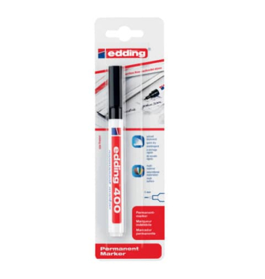 Permanentmarker 400 schwarz 1mm Rundspitze Blister