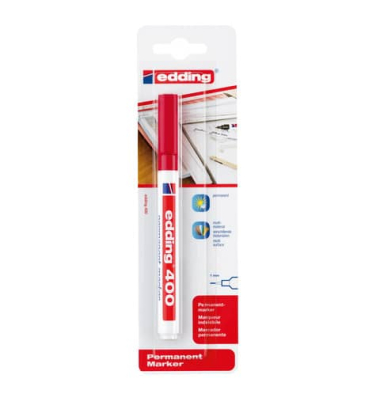Permanentmarker 400 rot 1mm Rundspitze Blister