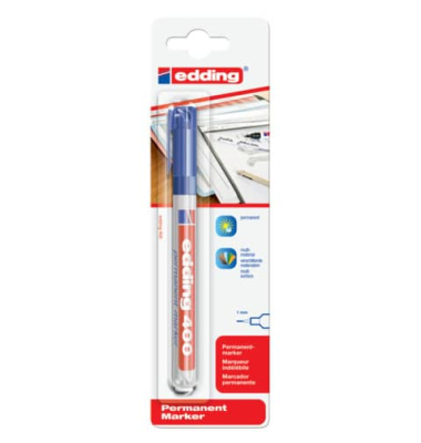 Permanentmarker 400 blau 1mm Rundspitze Blister