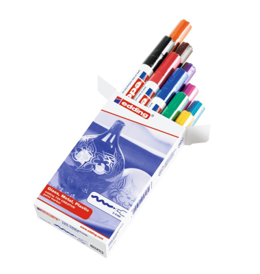 Lackmarker-Set 750, 4-750-9-999, Packung, gelb/orange/rot/rosa/lila/blau/hellblau/grün/braun/schwarz, 2-4mm Rundspitze