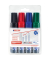Boardmarker-Set 365, 4-365-4S, Etui, rot, blau, gr&uuml;n, schwarz, 2-7mm Keilspitze