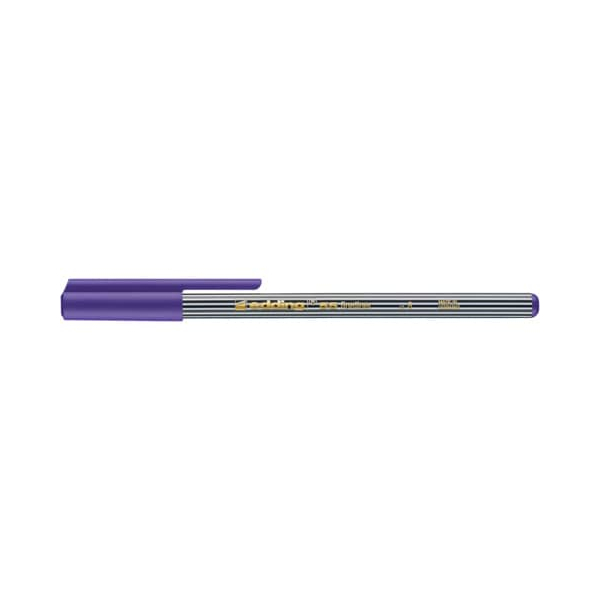 10 Stück Edding Fineliner 55 fine, 55-008, schwarz-weiss gestreift (Schreibfarbe: violett), 0,3mm 4004764338757 Edding