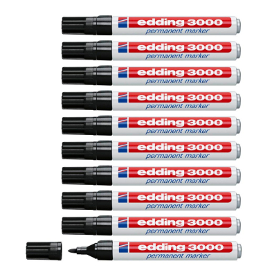 Permanentmarker 3000, 4-3000001, Pack, schwarz, 1,5-3mm Rundspitze