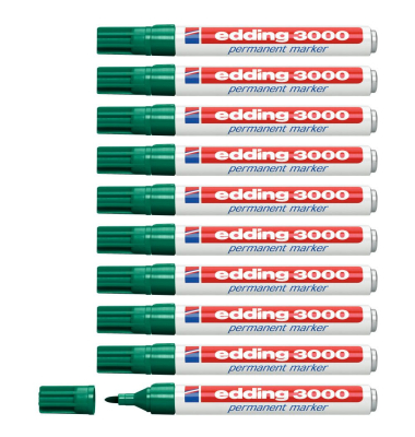Permanentmarker 3000, 4-3000004, Pack, grün, 1,5-3mm Rundspitze