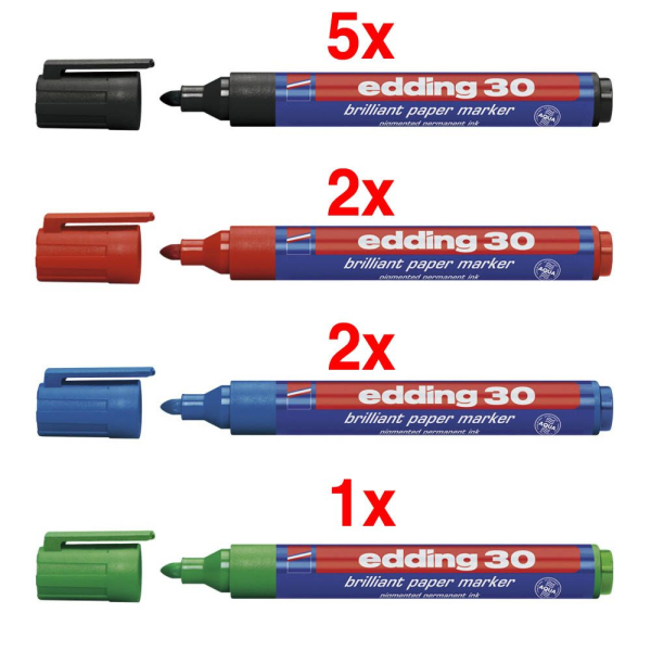 4004764825929 - Permanentmarker 30 Brilliant 10er Etui farbig sortiert 15-3mm Rundspitze 4004764825929 10 Stück 4004764825929 - Permanentmarker 30 Brilliant 10er Etui farbig sortiert 15-3mm Rundspitze 4004764825929 10 Stück