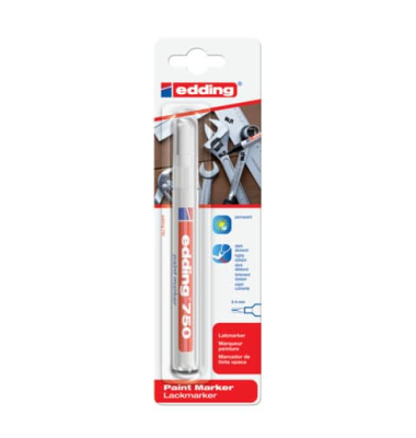 Lackmarker Lackmarker Organisieren und Beschriften zu Hause, 750-1-4049, Blister, weiß, 2-4mm Rundspitze