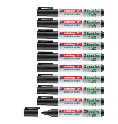 Permanentmarker 21 EcoLine, 4-21001, Pack, schwarz, 1,5-3mm Rundspitze