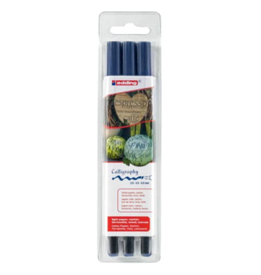 Faserschreiber 1255 calligraphy pen Set/4-1255-3-017 sortiert stahlblau Inh.3
