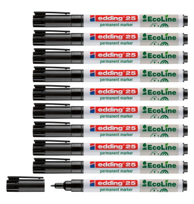 Permanentmarker 25 EcoLine, 4-25001, Packung, schwarz, 1mm Rundspitze