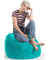 Beanbag Fluffy XL Sitzsack blau