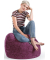 Beanbag Fluffy XL Sitzsack lila