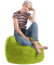 Beanbag Fluffy XL Sitzsack grün
