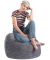 Beanbag Fluffy XL Sitzsack grau