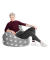 Fluffy Stars L Sitzsack grau