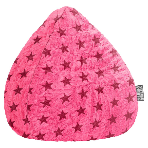4005380427368 - Fluffy Stars L Sitzsack rot 4005380427368 SITTING POINT