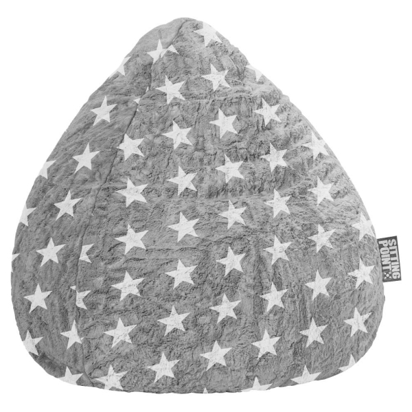 4005380427375 - Fluffy Stars XL Sitzsack grau 4005380427375 SITTING POINT