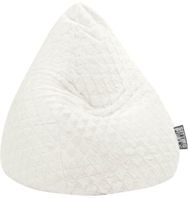 FLUFFY HEARTS XL Sitzsack weiß