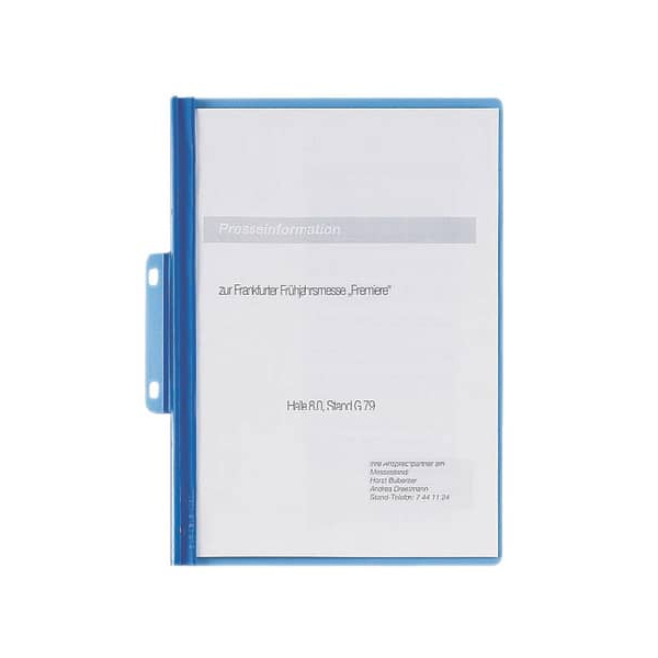 25 Stück Durable Schnellhefter Serie 2250 225006, A4, blau, Polyvinylchlorid (PVC), Vorderdeckel transparent 4005546200316 Durable
