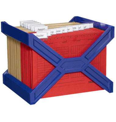 Hängemappenkorb Carry Plus 2611 blau bis 30 Mappen leer stapelbar