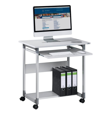 Computertisch, 77cm (H), 75x53,4cm (BxT), rechteckig, grau / grau