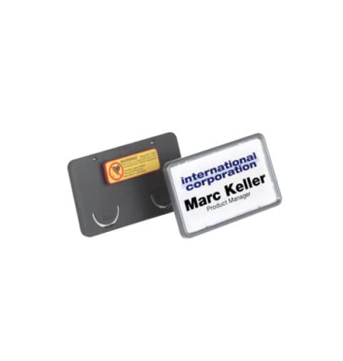 Namensschilder Clip-Card mit Magnet schwarz