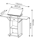 Stehpult, 130cm (H), 65/126x37cm (BxT), rechteckig, anthrazit / schwarz