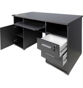 Schreibtischkombination 0484-58, 75cm (H), 145x70cm (BxT), rechteckig, anthrazit / anthrazit