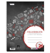 Collegeblock 100050572, Schule, Lineatur 26 / kariert mit weißem Rand, A4+, 70g, schwarz, 80 Blatt