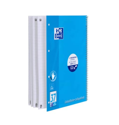 Collegeblock 100050404 Linkshänder, Lineatur 37 / liniert mit Rand innen/außen, A4+, 90g, blau, 80 Blatt