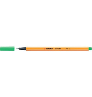 Fineliner point 88, 88/16, orange, wei&szlig;e Streifen (Schreibfarbe: smaragdgr&uuml;n), 0,4mm