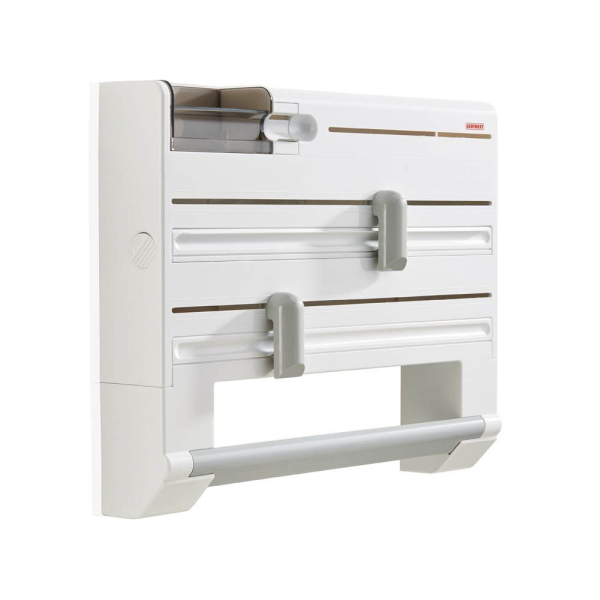 4006501257239 - Wandrollenhalter LEIFHEIT Parat Plus weiß H30cm L38cm T65cm Kunststoff Edelstahl Küchenrollenhalter inkl Tesafilm-Spender u Kleinteile-Box 4006501257239 - Wandrollenhalter LEIFHEIT Parat Plus weiß H30cm L38cm T65cm Kunststoff Edelstahl Küchenrollenhalter inkl Tesafilm-Spender u Kleinteile-Box