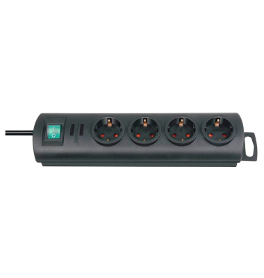 Steckdosenleiste 1153300124 Primera-Line, 4-fach, schwarz