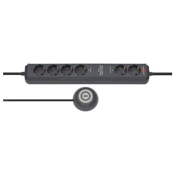 4007123620913 - brennenstuhl Eco-Line Extension Socket Comfort Switch Plus EL CSP 24 6-way 15m H05VV-F 3G15 2 permanent 4 switchable - Steckdosenleiste - AusgangsanschlÃ¼sse 6 - 15 m Schnur - Anthrazit