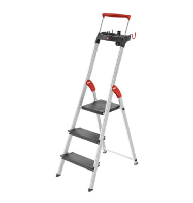 Stehleiter 8050-307 L100 Topline, 3 Stufen, schwarz, Aluminium