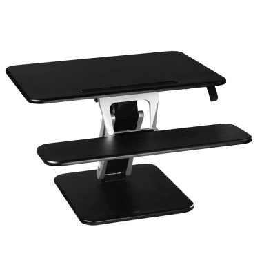 Sitz-Steh-Schreibtischaufsatz 95823, für 1 Monitor, 80cm breit, höhenverstellbar, teilmontiert, schwarz